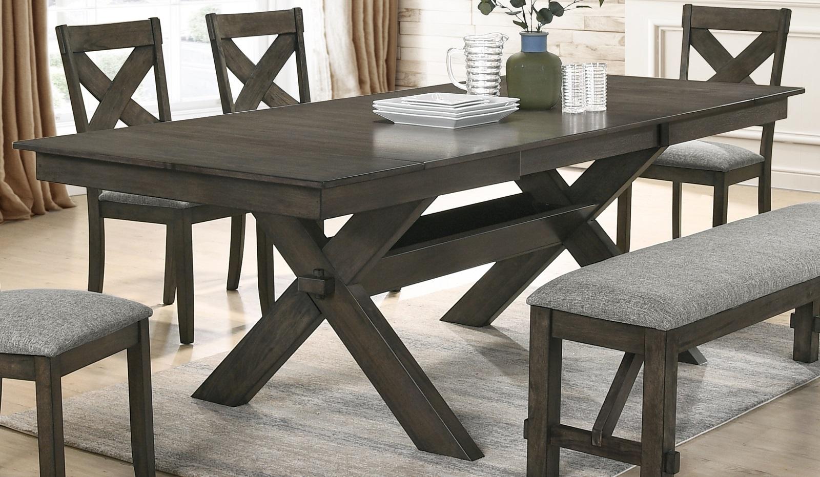 New Classic Furniture Gulliver Dining Table in Rustic Brown - Ideal Furniture (Fresno,CA)