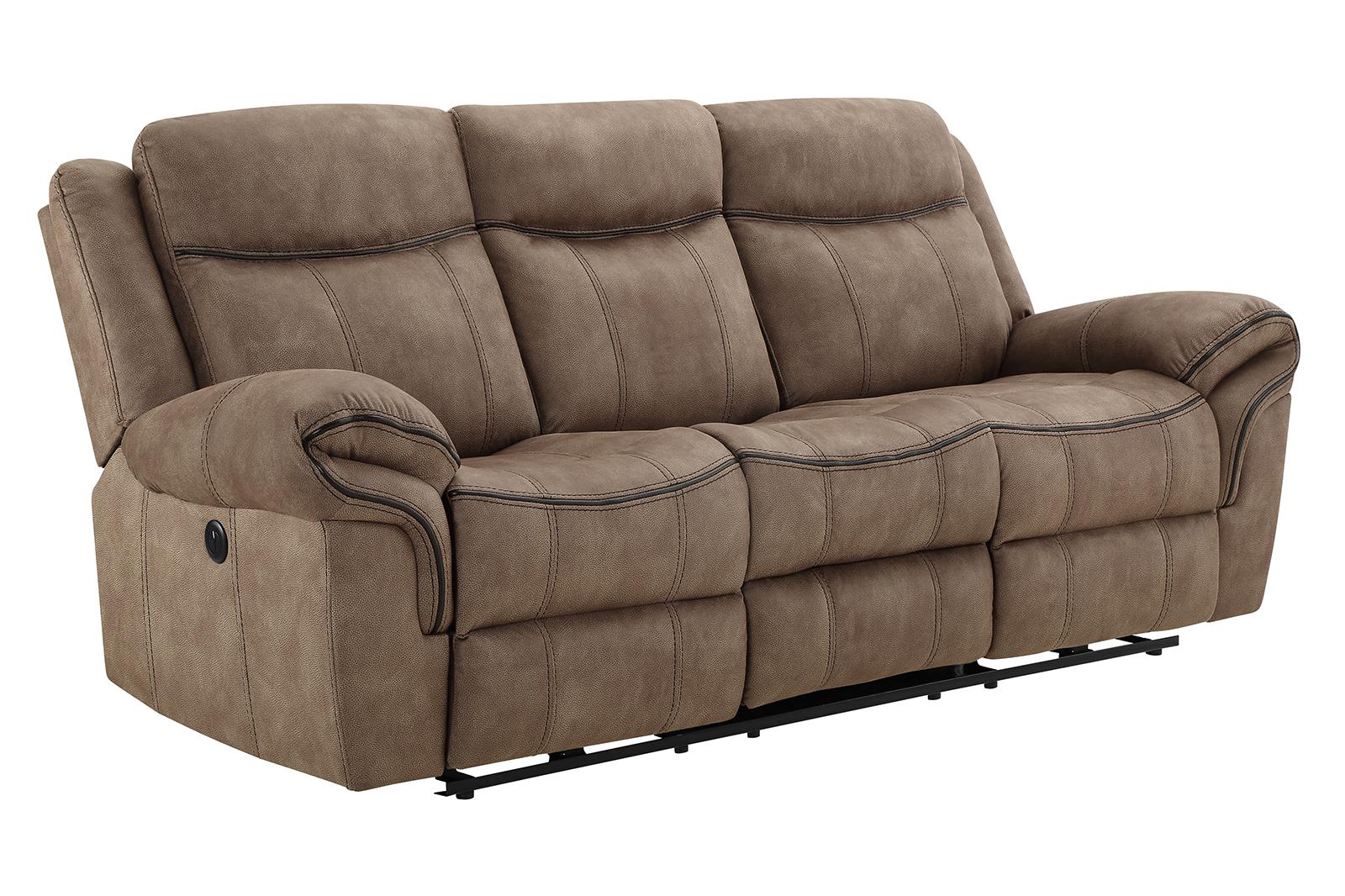New Classic Furniture Harley Sofa with Power Footrest in Light Brown - Ideal Furniture (Fresno,CA)