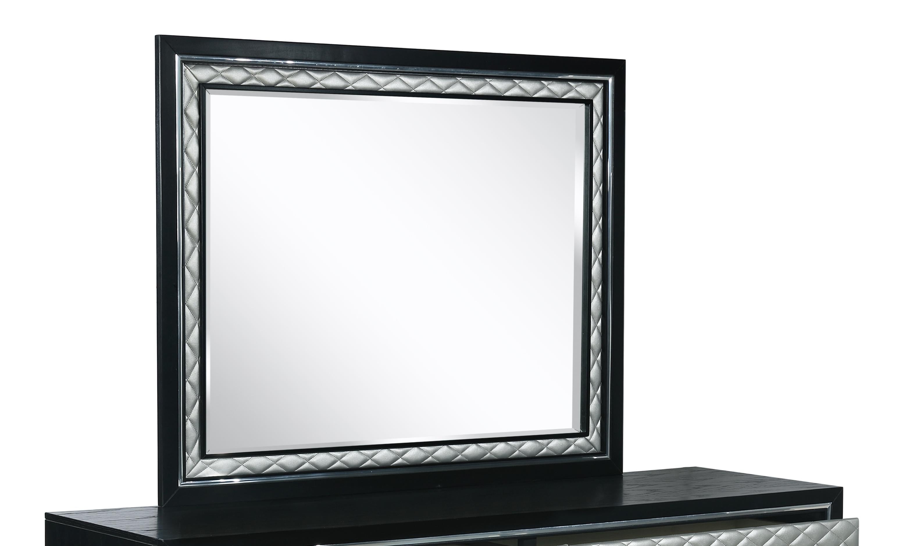 New Classic Furniture Luxor Mirror in Black/Silver - Ideal Furniture (Fresno,CA)