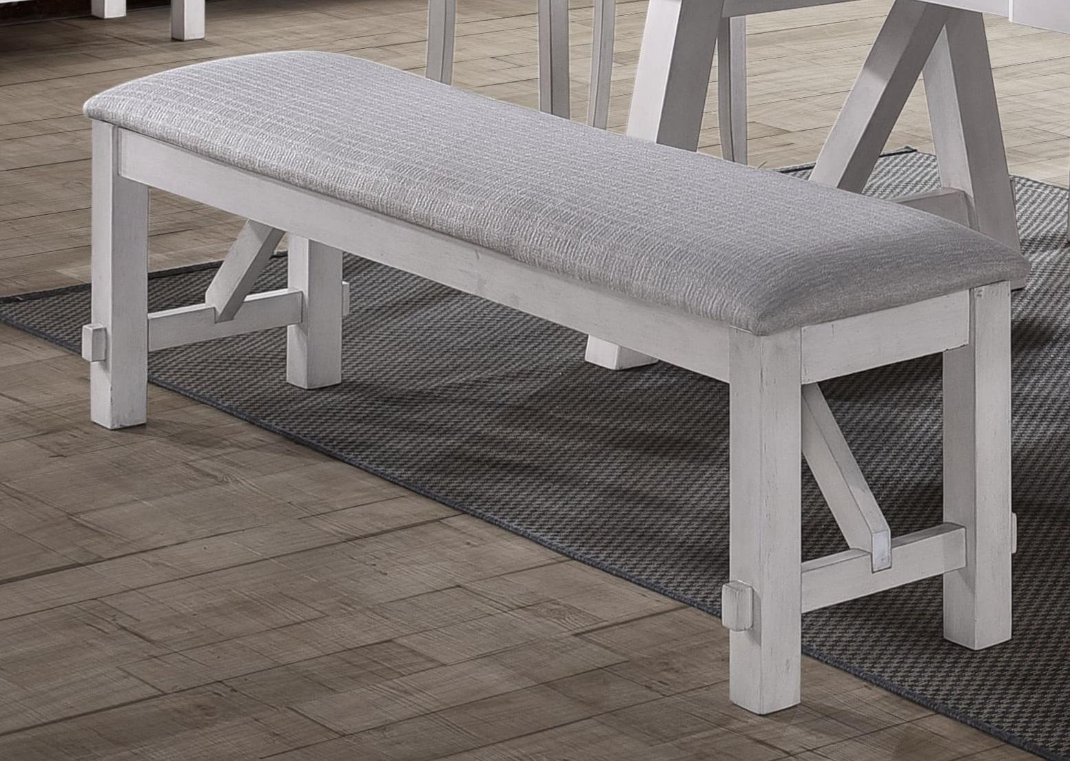 New Classic Furniture Maisie Bench in White Brown - Ideal Furniture (Fresno,CA)