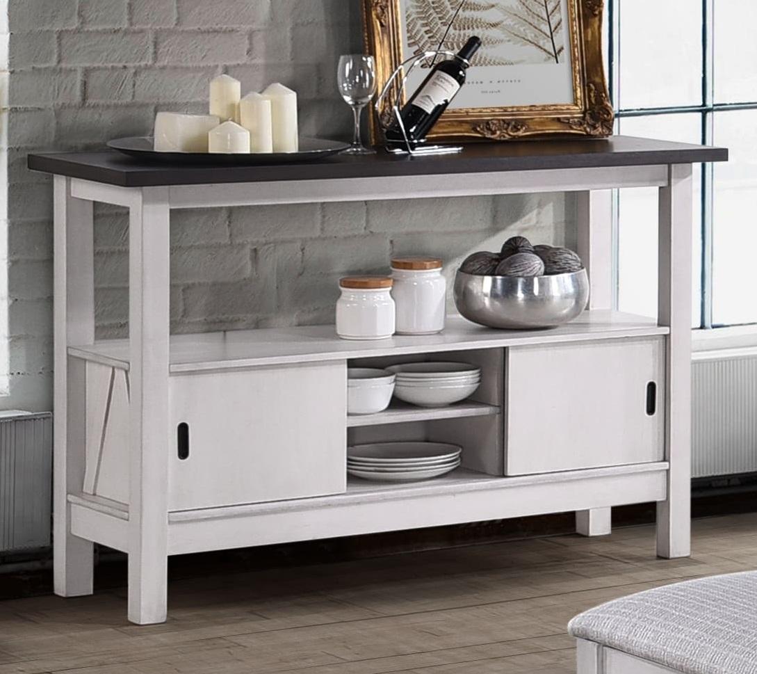 New Classic Furniture Maisie Server in White/Brown - Ideal Furniture (Fresno,CA)