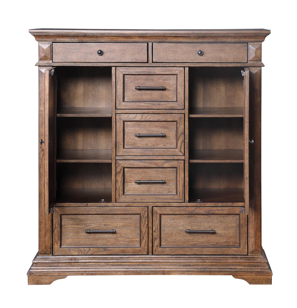 New Classic Furniture Mar Vista Door Chest in Brushed Walnut - Ideal Furniture (Fresno,CA)