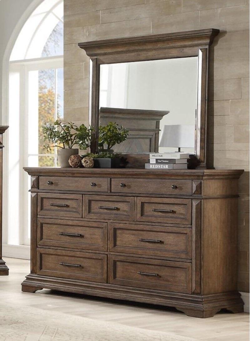 New Classic Furniture Mar Vista Mirror in Brushed Walnut - Ideal Furniture (Fresno,CA)