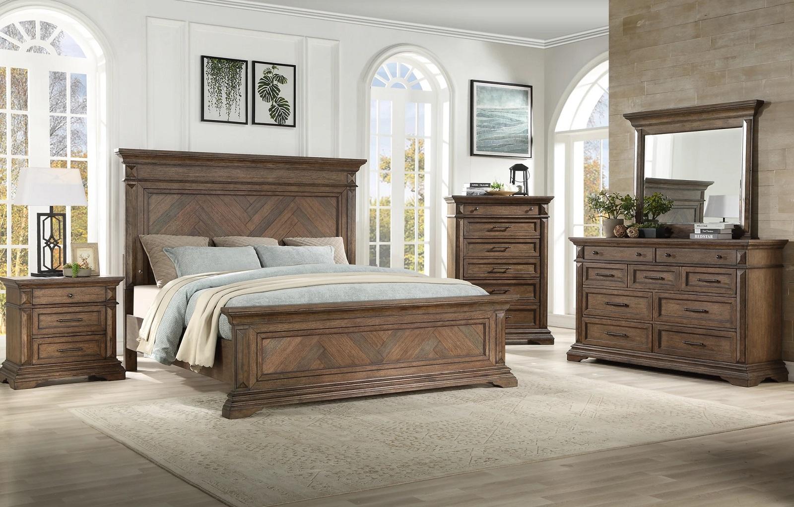 New Classic Furniture Mar Vista California King Bed in Brushed Walnut - Ideal Furniture (Fresno,CA)