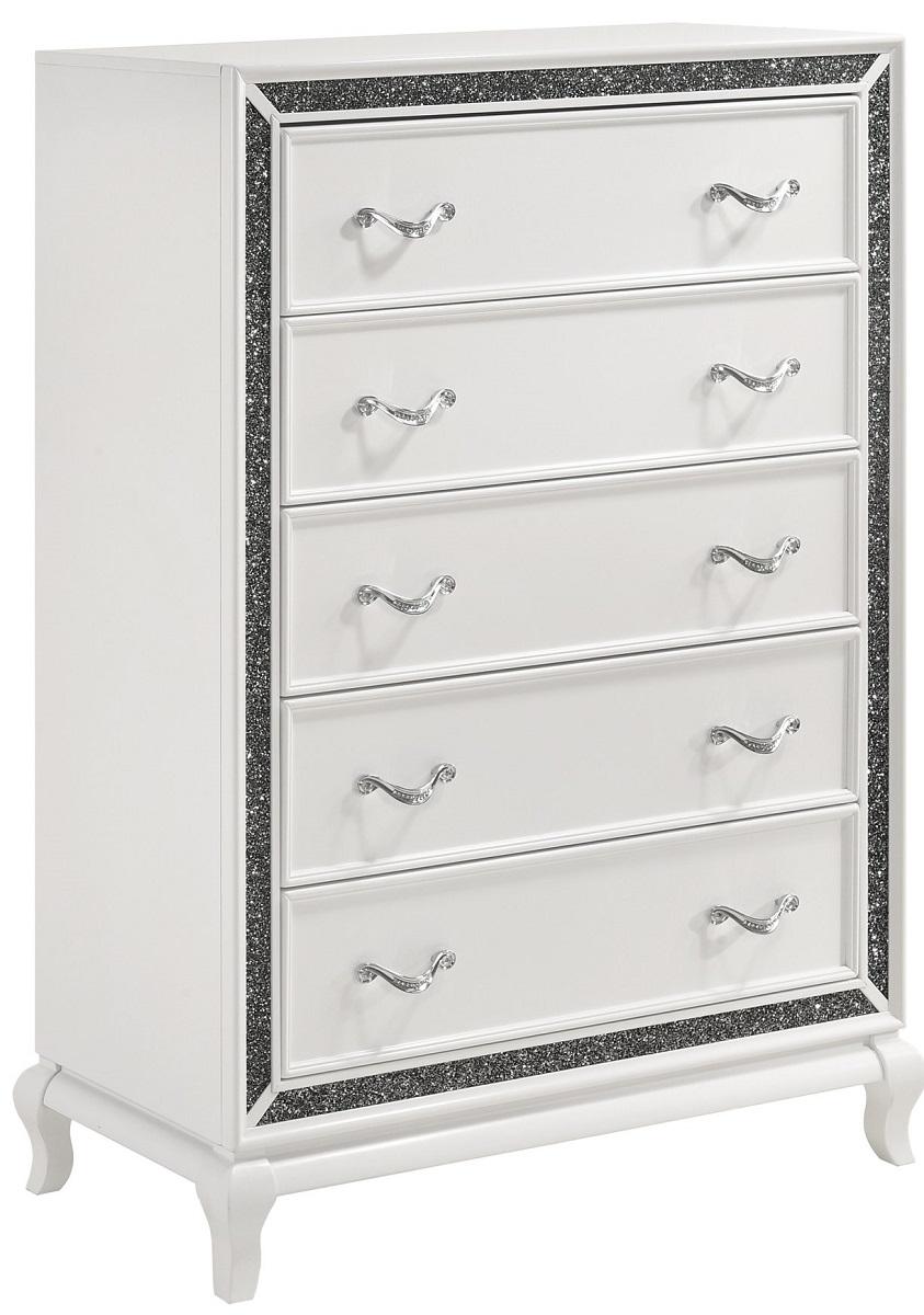 New Classic Furniture Park Imperial 5 Drawer Chest in White - Ideal Furniture (Fresno,CA)