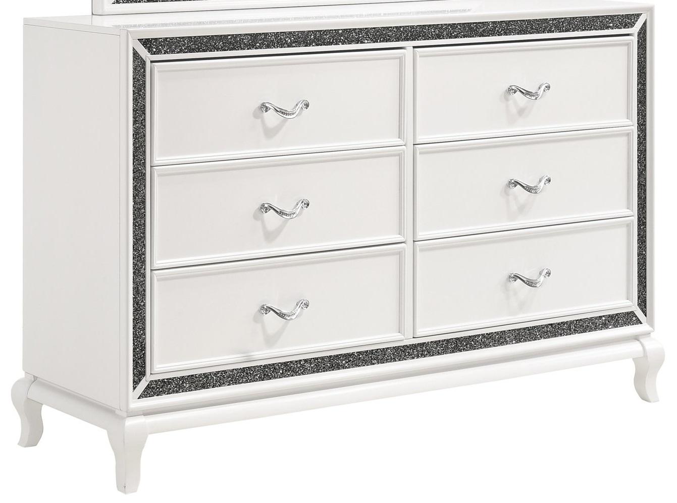 New Classic Furniture Park Imperial 6 Drawer Dresser in White - Ideal Furniture (Fresno,CA)