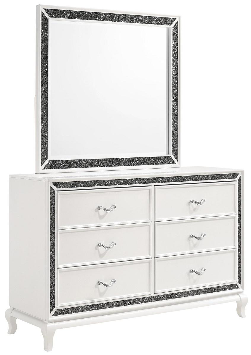New Classic Furniture Park Imperial 6 Drawer Dresser in White - Ideal Furniture (Fresno,CA)