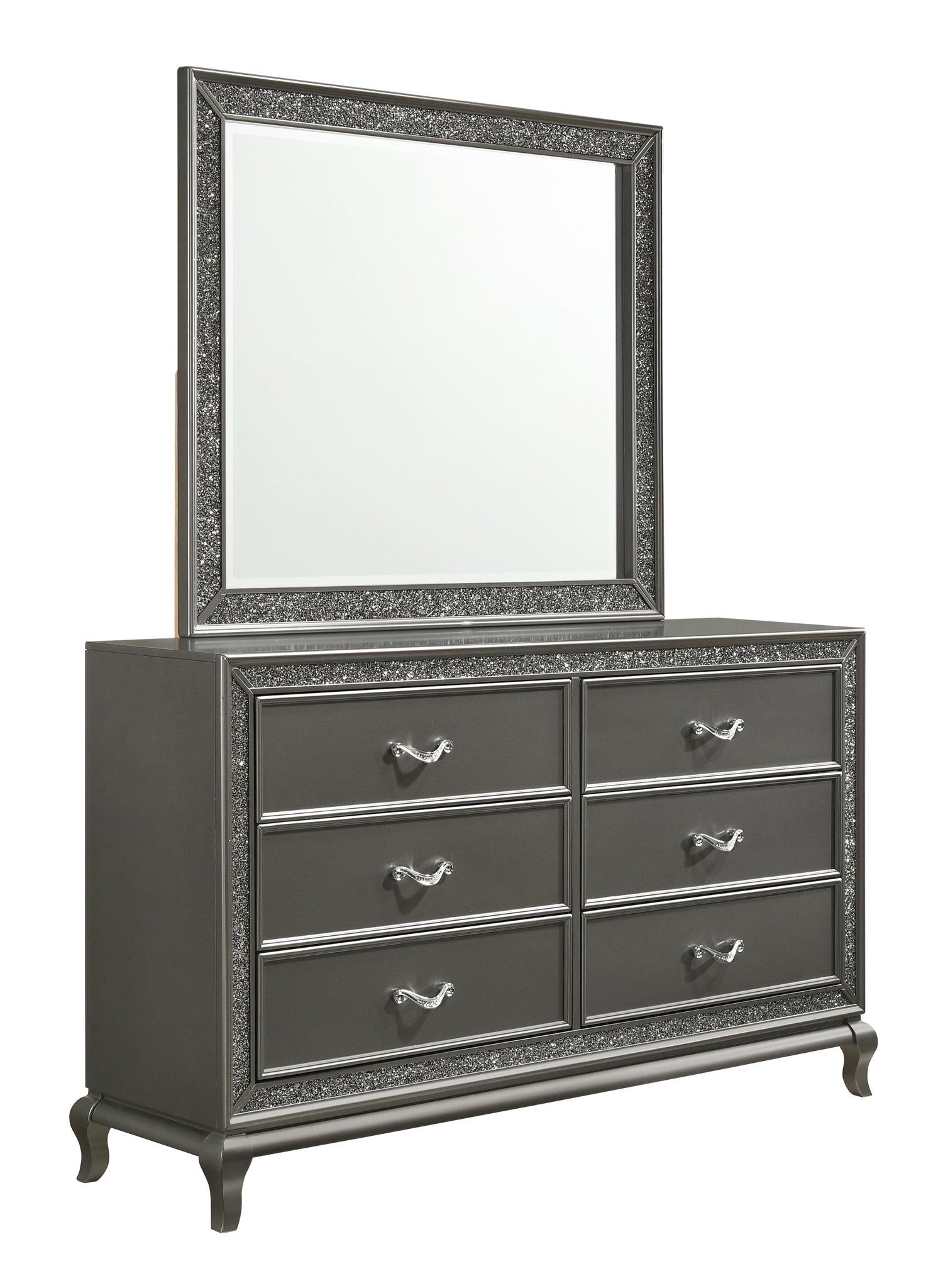 New Classic Furniture Park Imperial Mirror in Pewter - Ideal Furniture (Fresno,CA)