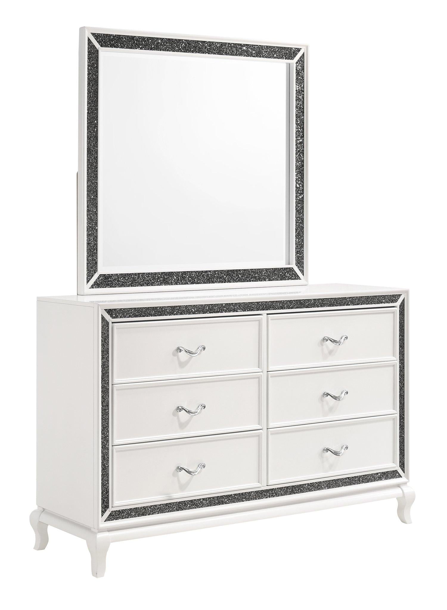 New Classic Furniture Park Imperial Mirror in White - Ideal Furniture (Fresno,CA)