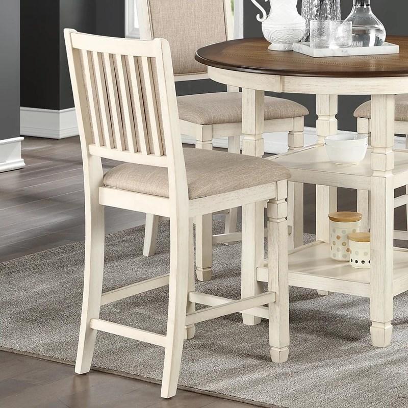 New Classic Furniture Prairie Point Counter Height Chair in White (Set of 2) - Ideal Furniture (Fresno,CA)
