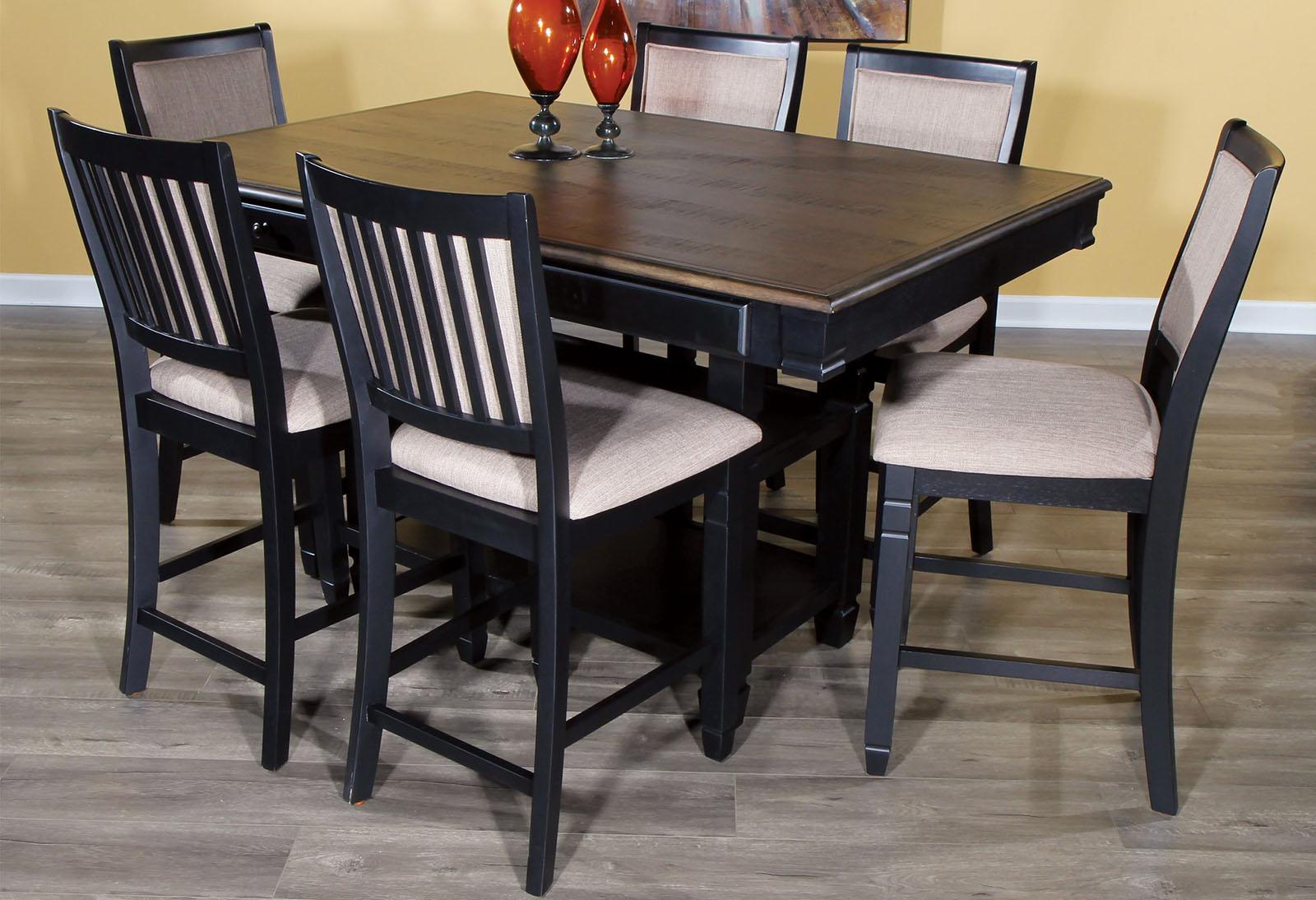 New Classic Furniture Prairie Point Rectangular Counter Height Table in Black - Ideal Furniture (Fresno,CA)