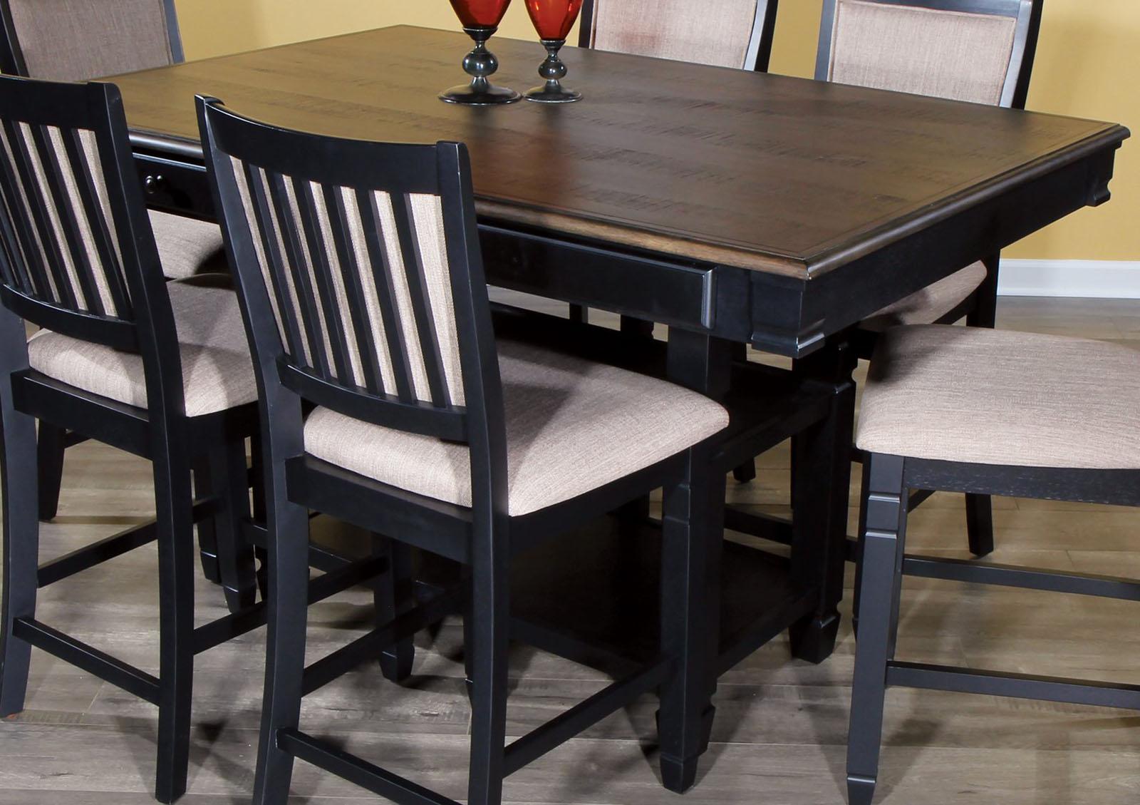 New Classic Furniture Prairie Point Rectangular Counter Height Table in Black - Ideal Furniture (Fresno,CA)