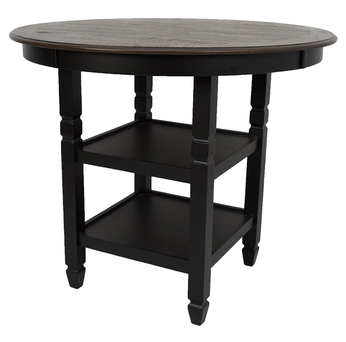 New Classic Furniture Prairie Point Round Counter Height Table in Black - Ideal Furniture (Fresno,CA)