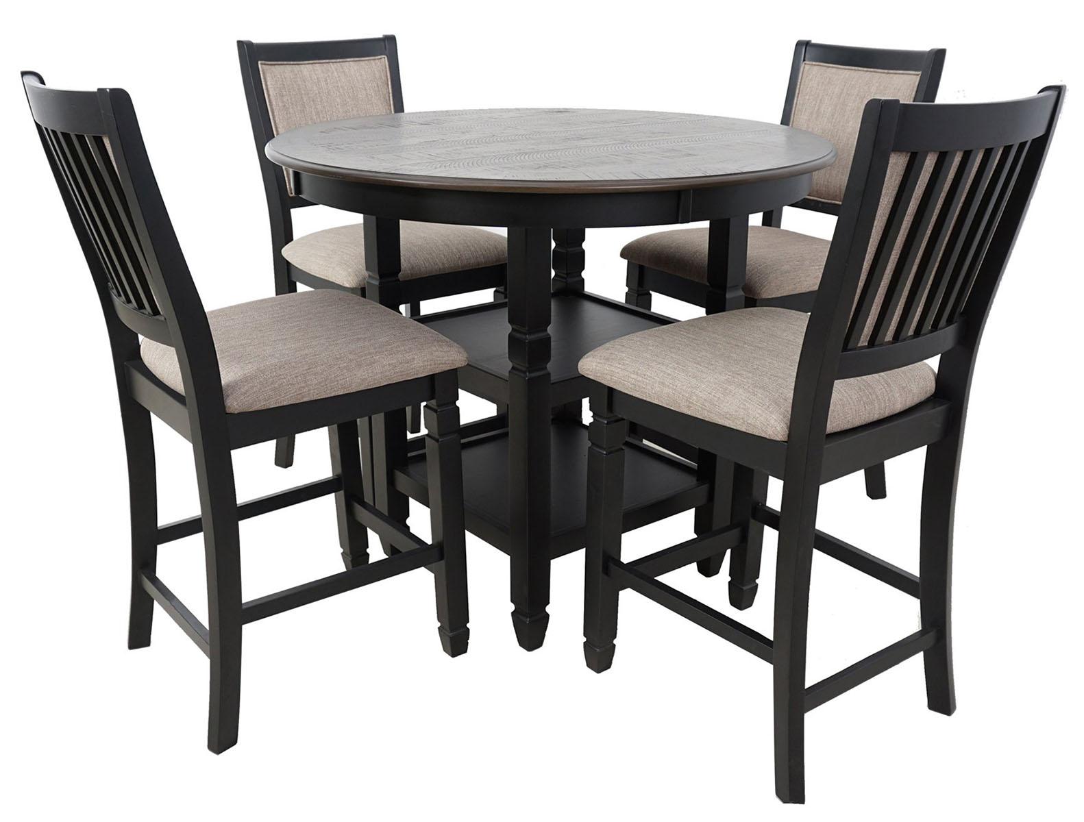 New Classic Furniture Prairie Point Round Counter Height Table in Black - Ideal Furniture (Fresno,CA)