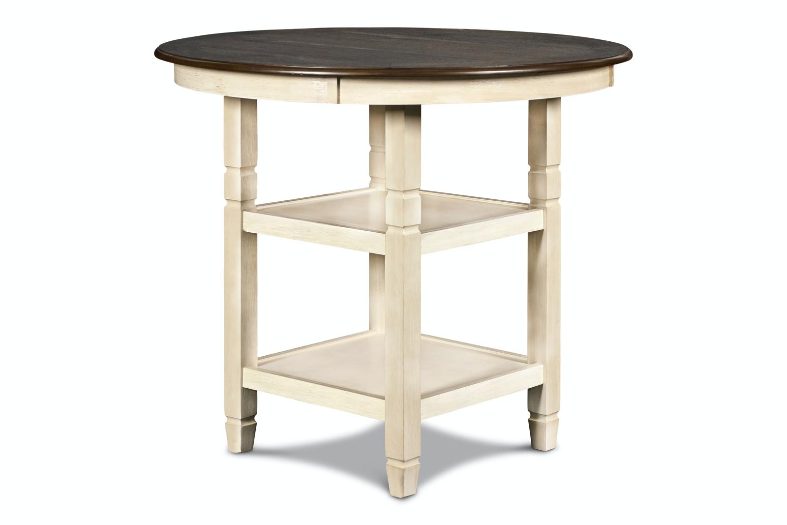 New Classic Furniture Prairie Point Round Counter Height Table in White - Ideal Furniture (Fresno,CA)