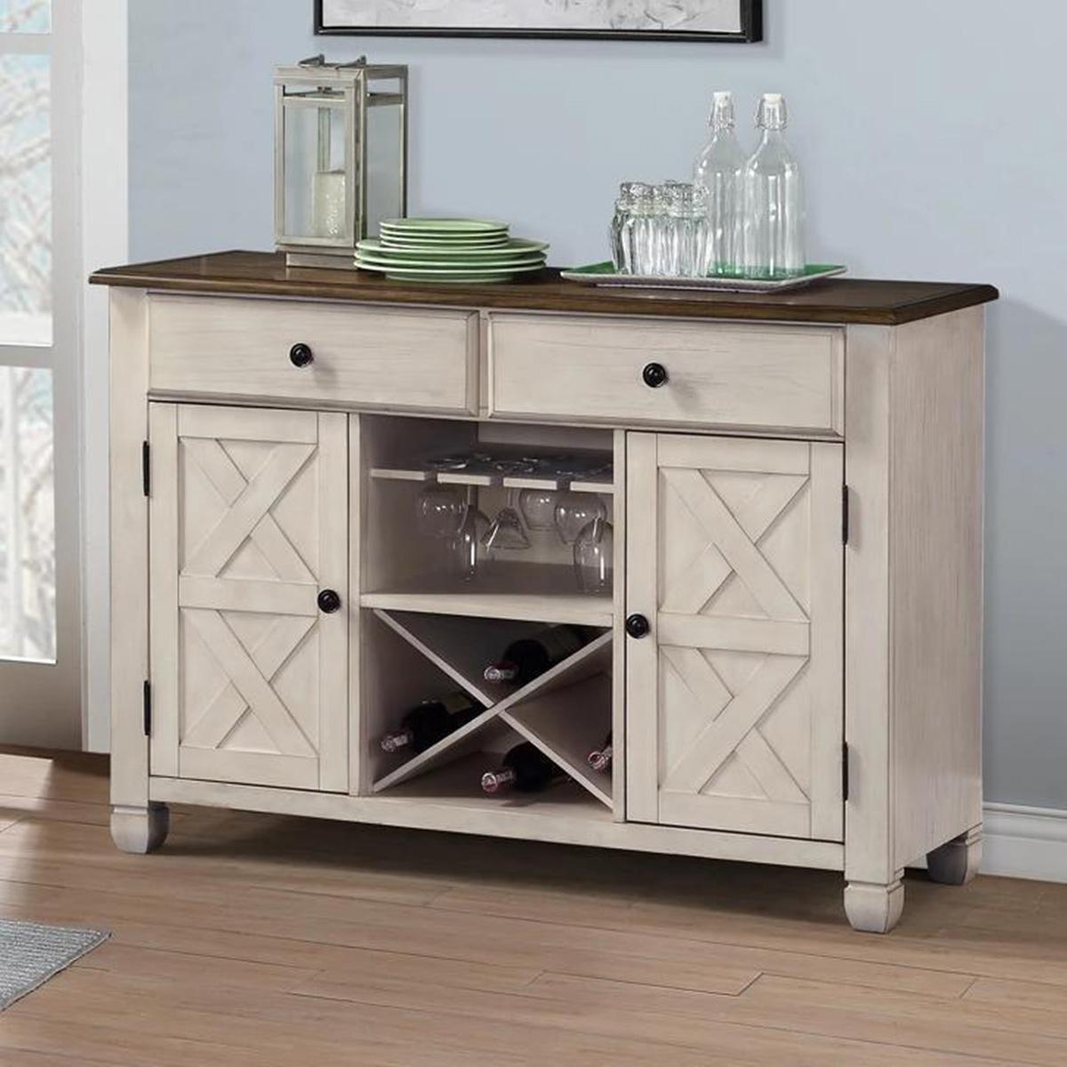 New Classic Furniture Prairie Point Server in White - Ideal Furniture (Fresno,CA)