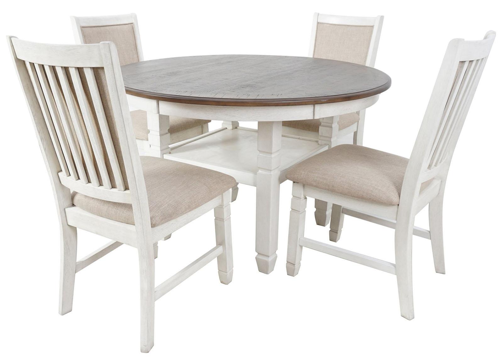 New Classic Furniture Prairie Point 47" Round Dining Table in White-W - Ideal Furniture (Fresno,CA)