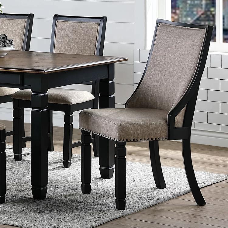 New Classic Furniture Prairie Point Upholstered Arm Chair in Black (Set of 2) - Ideal Furniture (Fresno,CA)