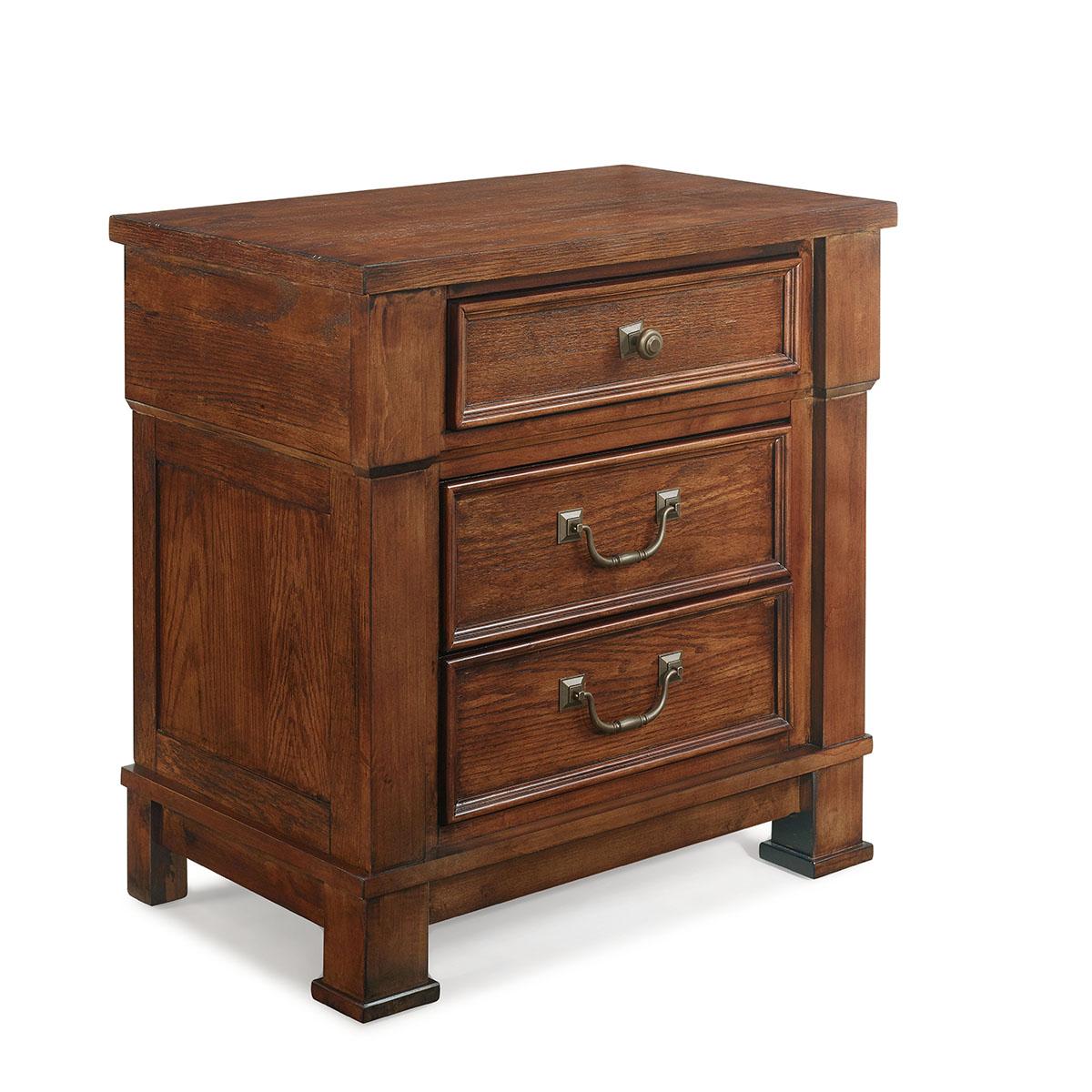 New Classic Furniture Providence 3 Drawer Nightstand in Dark Oak - Ideal Furniture (Fresno,CA)