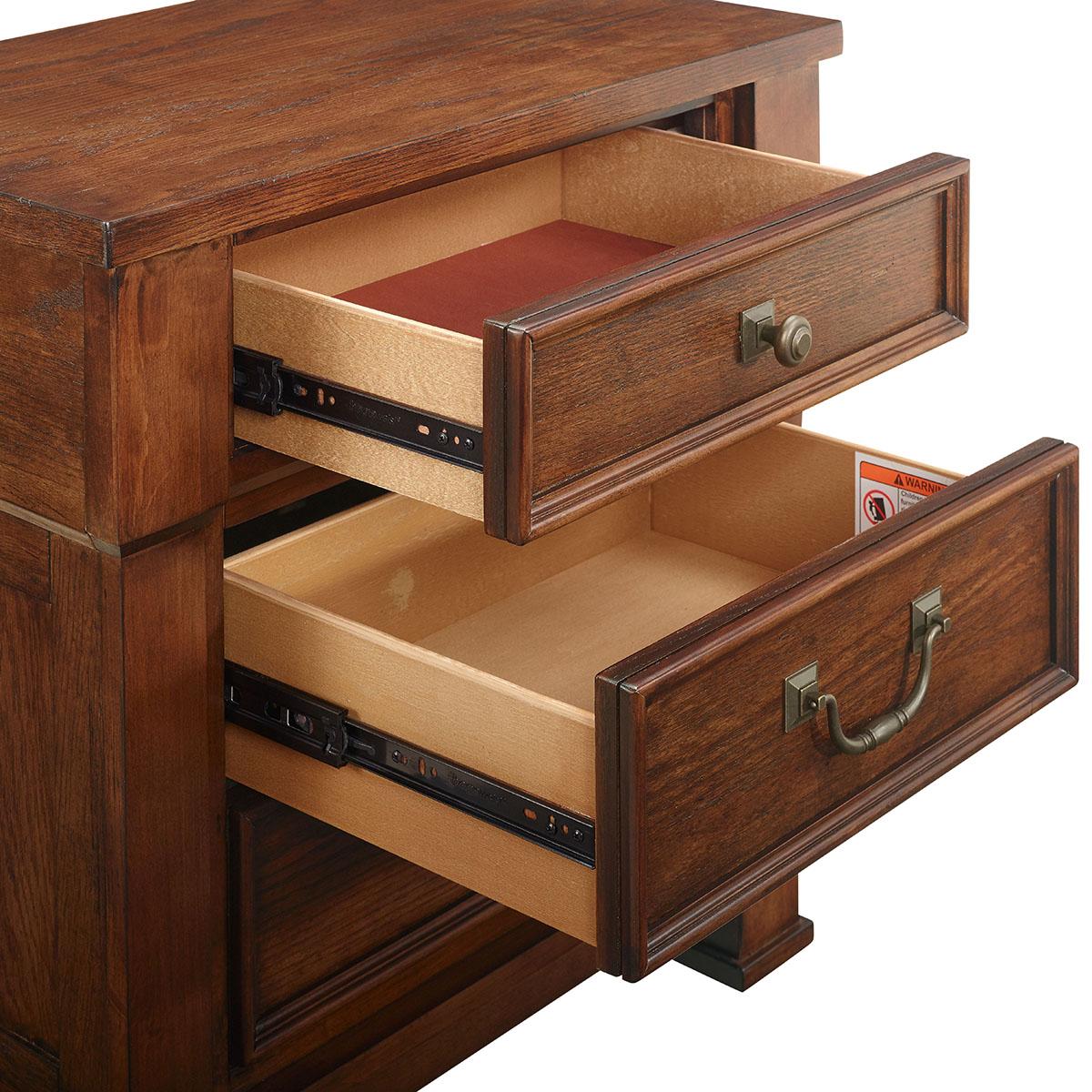 New Classic Furniture Providence 3 Drawer Nightstand in Dark Oak - Ideal Furniture (Fresno,CA)