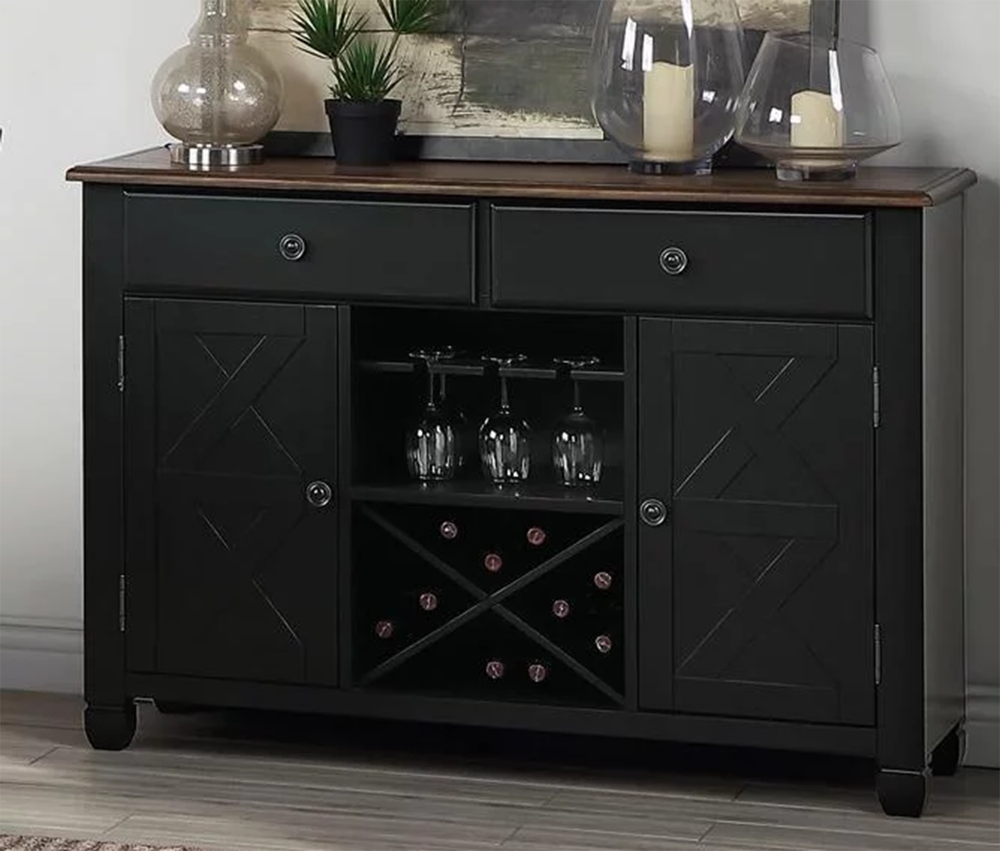 New Classic Furniture Prairie Point Server in Black - Ideal Furniture (Fresno,CA)