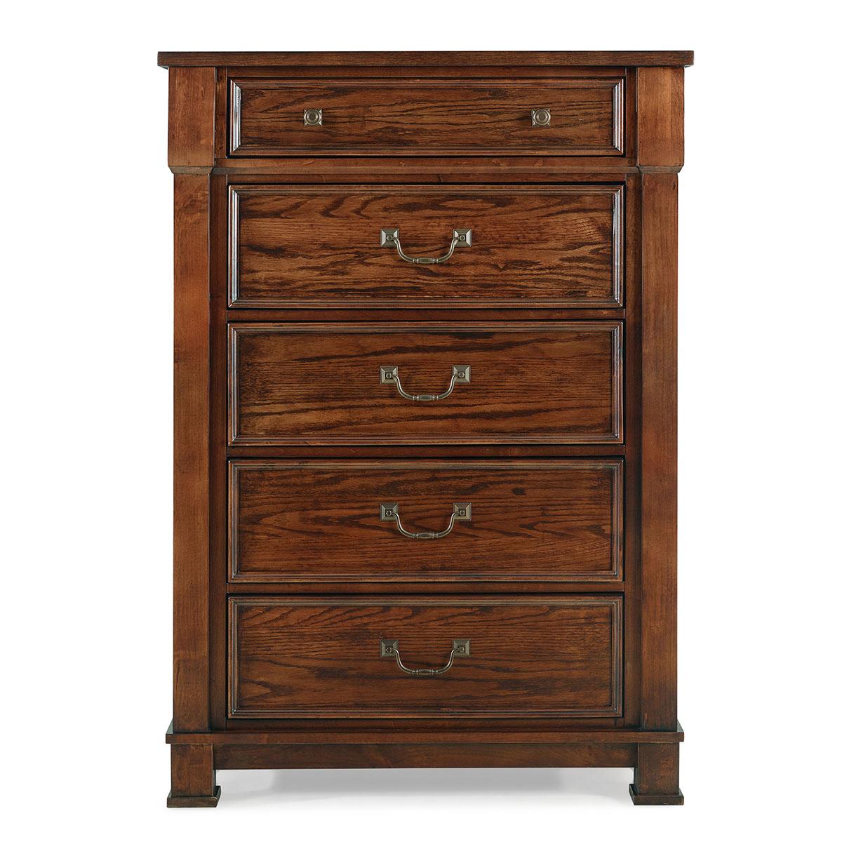 New Classic Furniture Providence 5 Drawer Lift Top Chest in Dark Oak - Ideal Furniture (Fresno,CA)