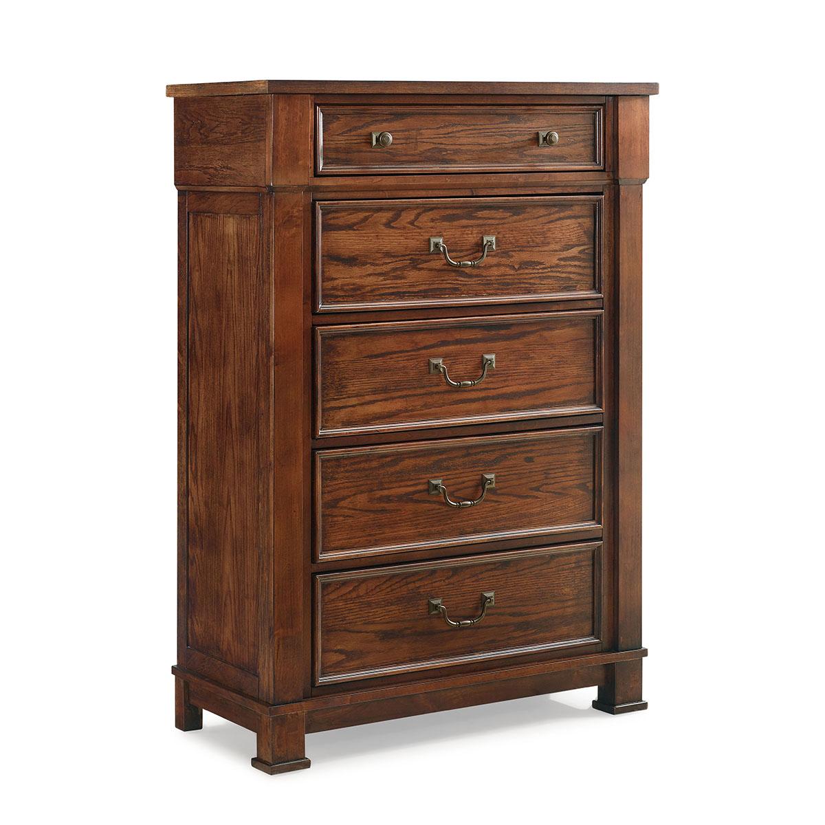 New Classic Furniture Providence 5 Drawer Lift Top Chest in Dark Oak - Ideal Furniture (Fresno,CA)