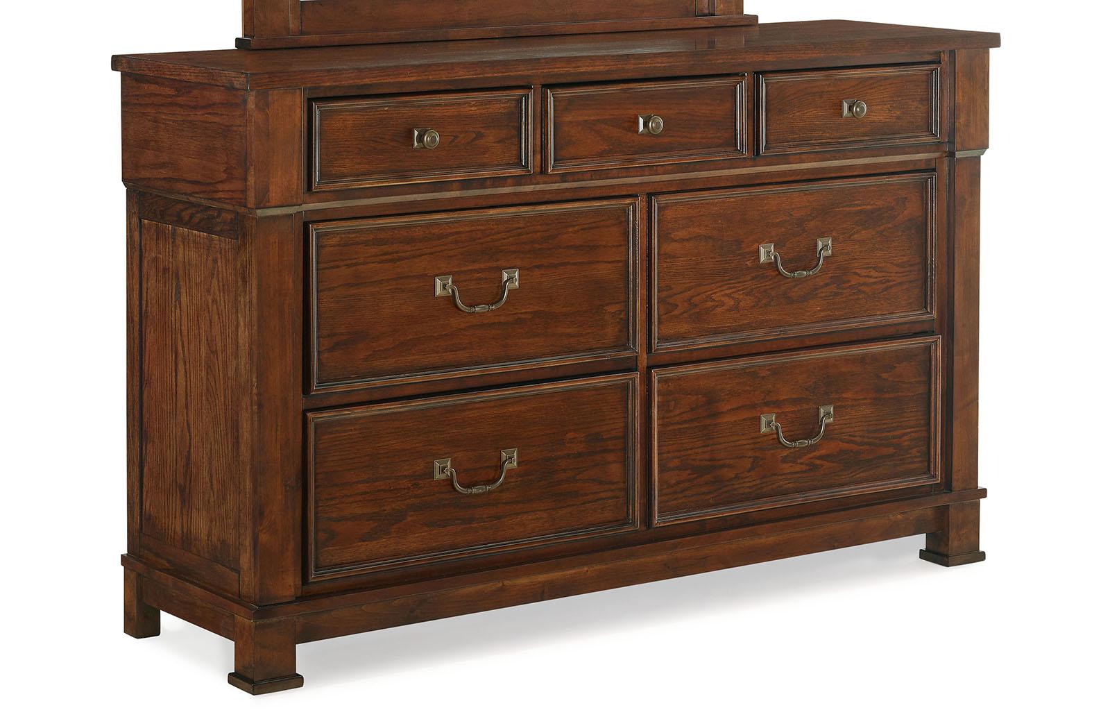 New Classic Furniture Providence 7 Drawer Dresser in Dark Oak - Ideal Furniture (Fresno,CA)