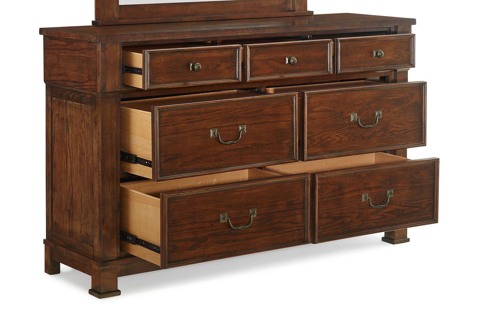 New Classic Furniture Providence 7 Drawer Dresser in Dark Oak - Ideal Furniture (Fresno,CA)