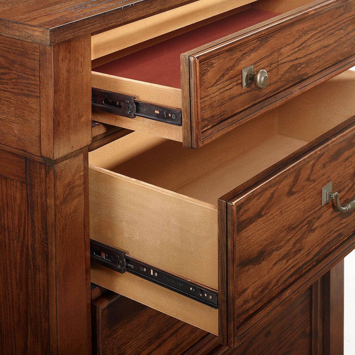 New Classic Furniture Providence 5 Drawer Lift Top Chest in Dark Oak - Ideal Furniture (Fresno,CA)
