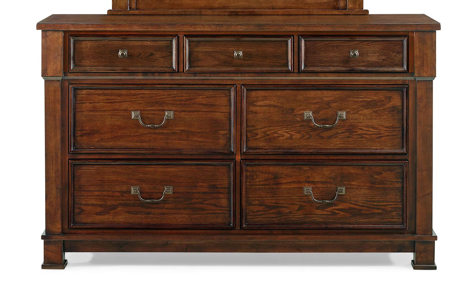 New Classic Furniture Providence 7 Drawer Dresser in Dark Oak - Ideal Furniture (Fresno,CA)