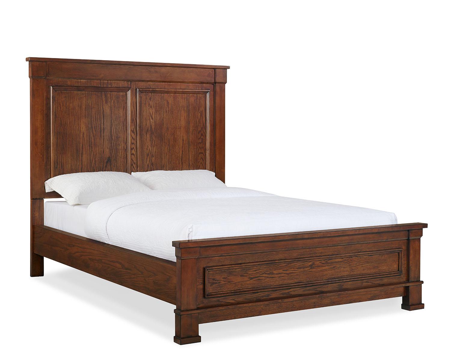 New Classic Furniture Providence Queen Panel Bed in Dark Oak - Ideal Furniture (Fresno,CA)