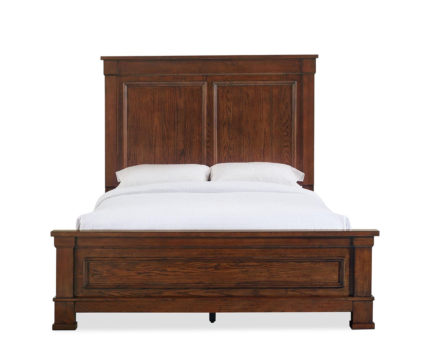 New Classic Furniture Providence California King Panel Bed in Dark Oak - Ideal Furniture (Fresno,CA)