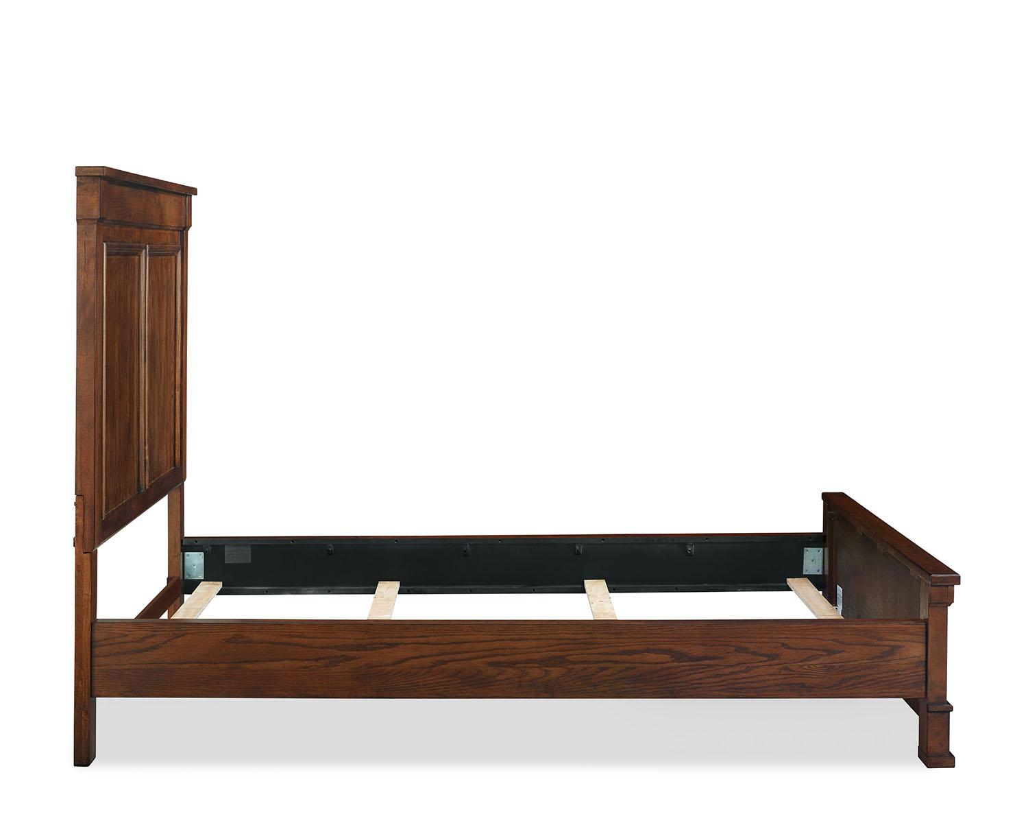 New Classic Furniture Providence Queen Panel Bed in Dark Oak - Ideal Furniture (Fresno,CA)