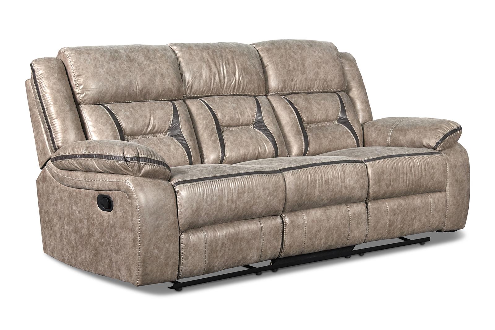 New Classic Furniture Roswell Dual Recliner Sofa in Pewter - Ideal Furniture (Fresno,CA)