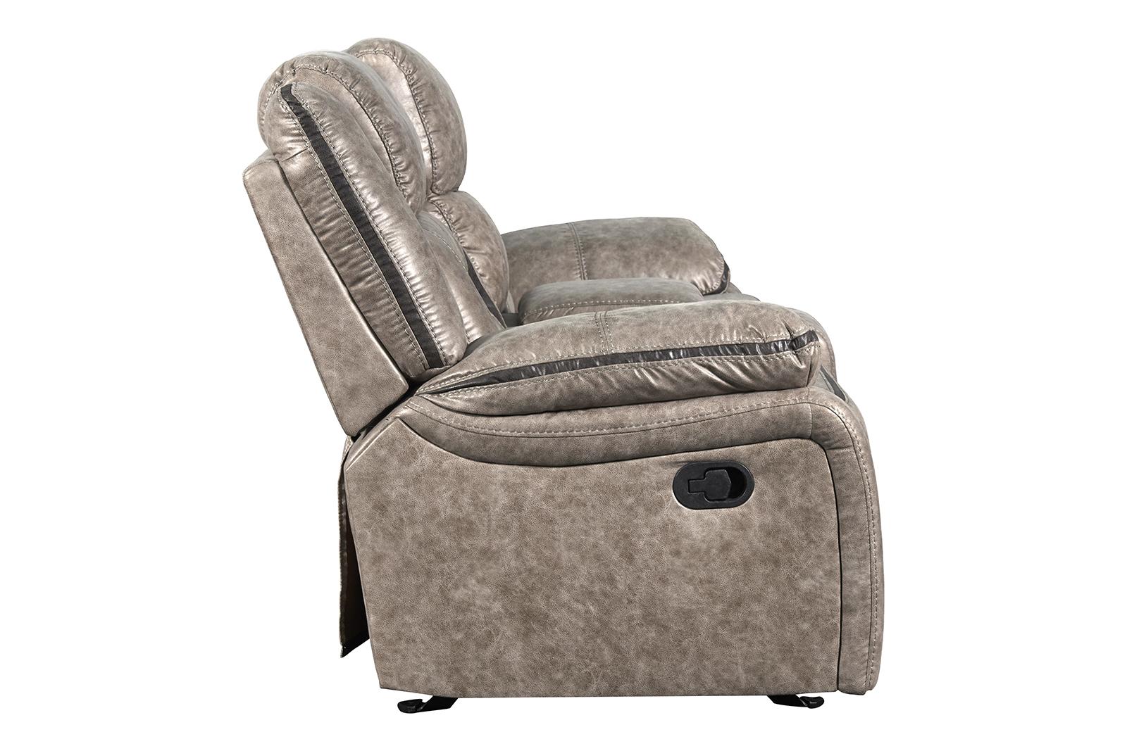 New Classic Furniture Roswell Dual Recliner Console Loveseat in Pewter - Ideal Furniture (Fresno,CA)