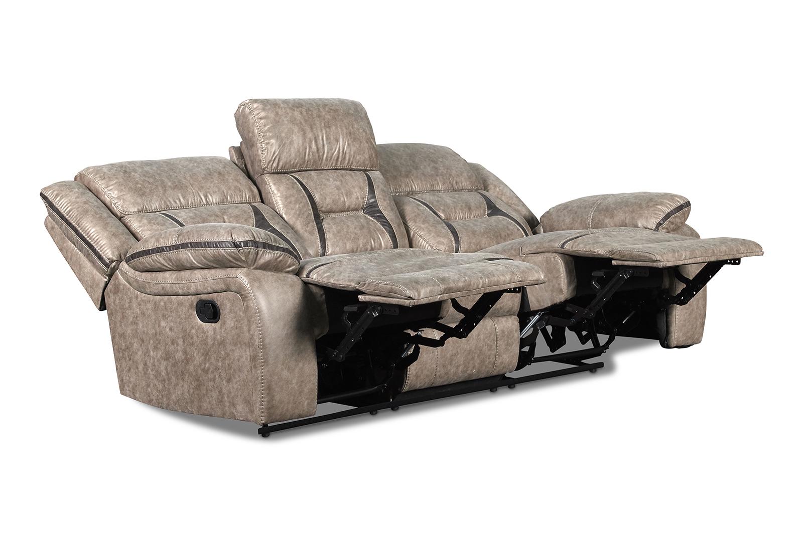 New Classic Furniture Roswell Dual Recliner Sofa in Pewter - Ideal Furniture (Fresno,CA)