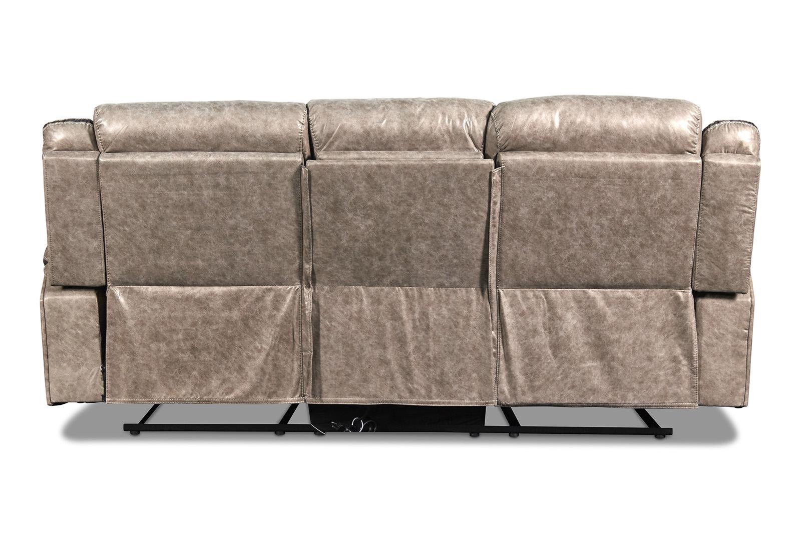 New Classic Furniture Roswell Dual Recliner Sofa in Pewter - Ideal Furniture (Fresno,CA)