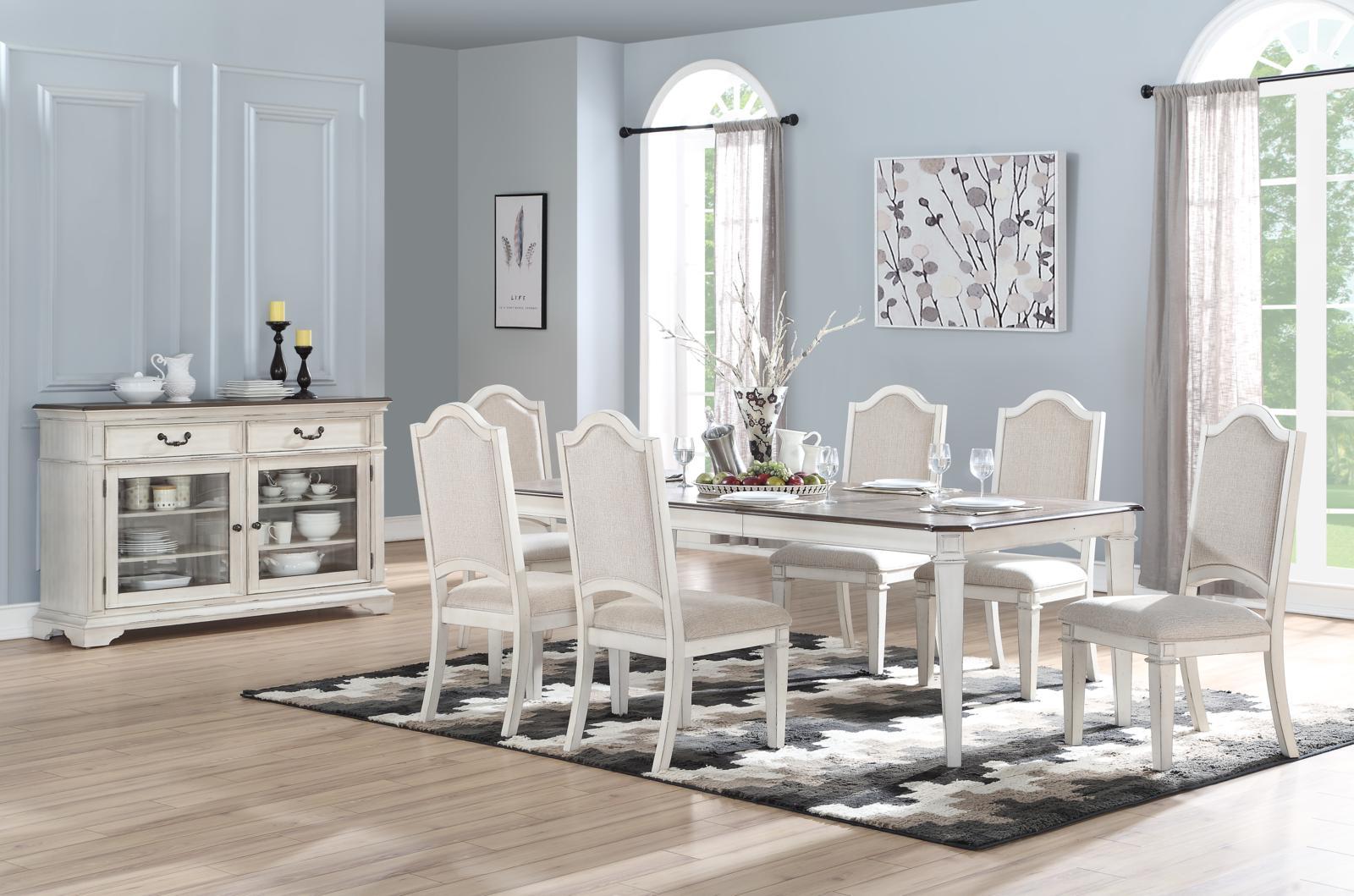 New Classic Furniture Anastasia Rectangular Dining Table in Antique Bisque - Ideal Furniture (Fresno,CA)