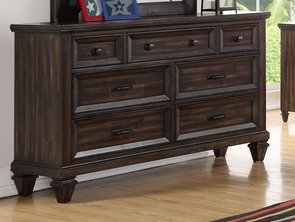 New Classic Furniture Sevilla Youth Dresser in Walnut - Ideal Furniture (Fresno,CA)