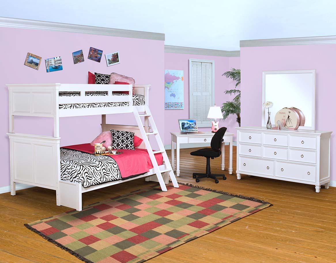 New Classic Furniture Tamarack Desk in White - Ideal Furniture (Fresno,CA)
