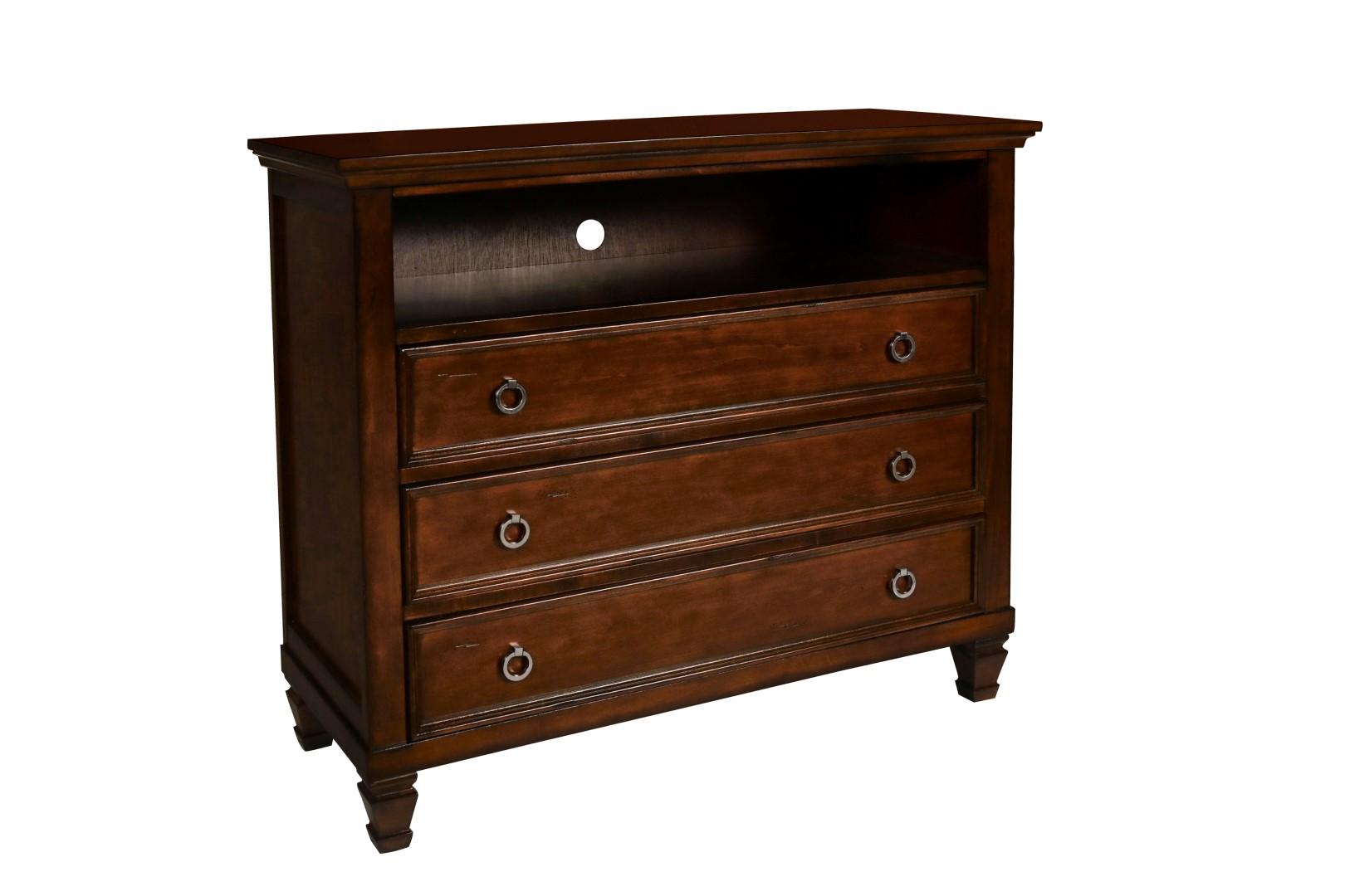 New Classic Furniture Tamarack Media Chest in Brown Cherry - Ideal Furniture (Fresno,CA)