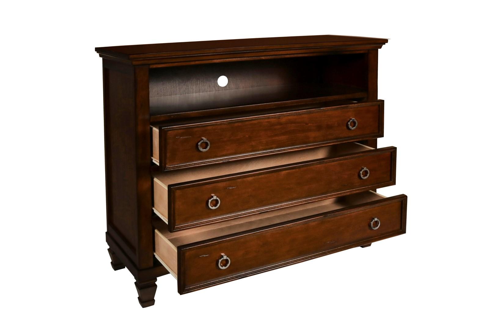 New Classic Furniture Tamarack Media Chest in Brown Cherry - Ideal Furniture (Fresno,CA)