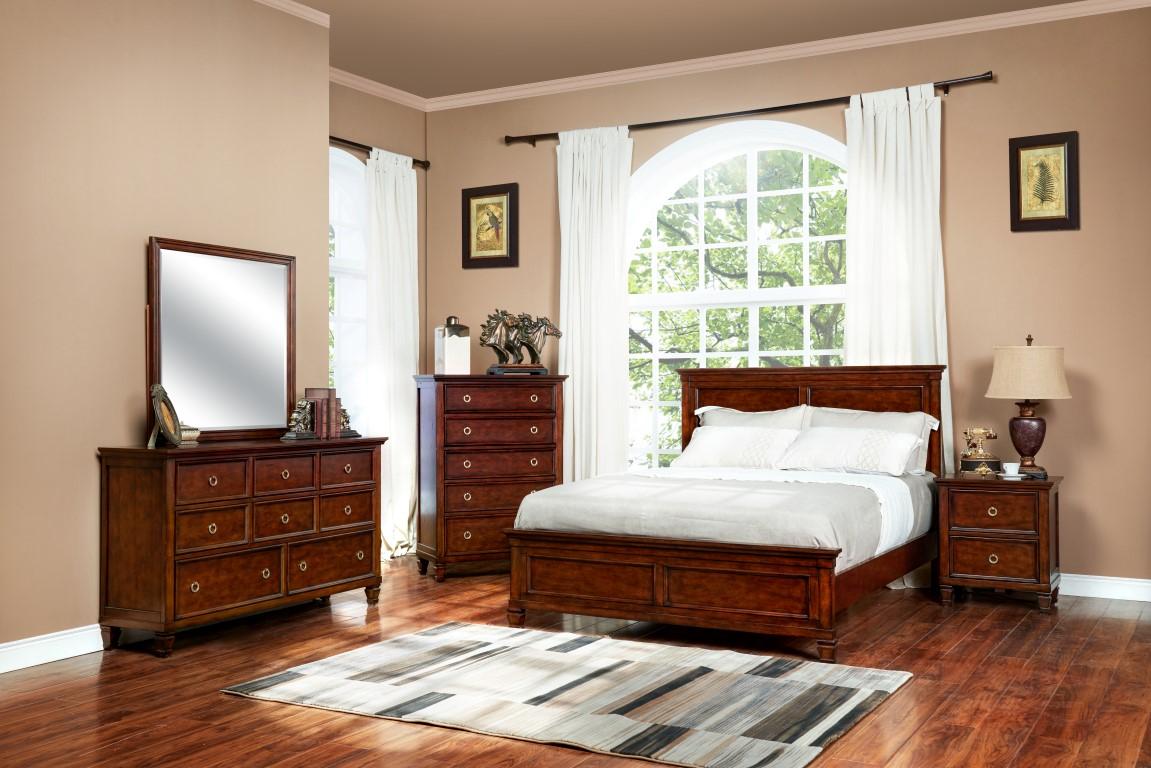 New Classic Furniture Tamarack Nightstand in Brown Cherry - Ideal Furniture (Fresno,CA)