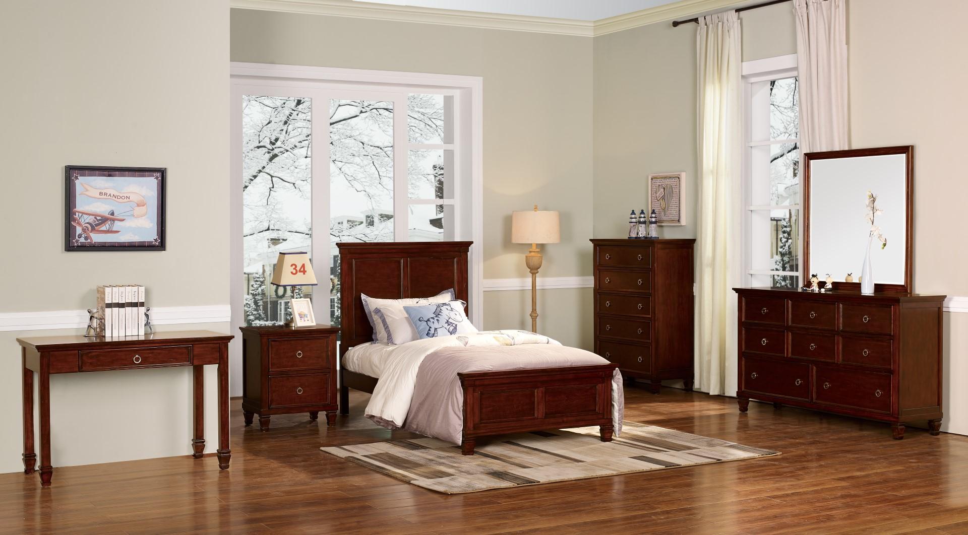 New Classic Furniture Tamarack Twin Bed in Brown Cherry - Ideal Furniture (Fresno,CA)
