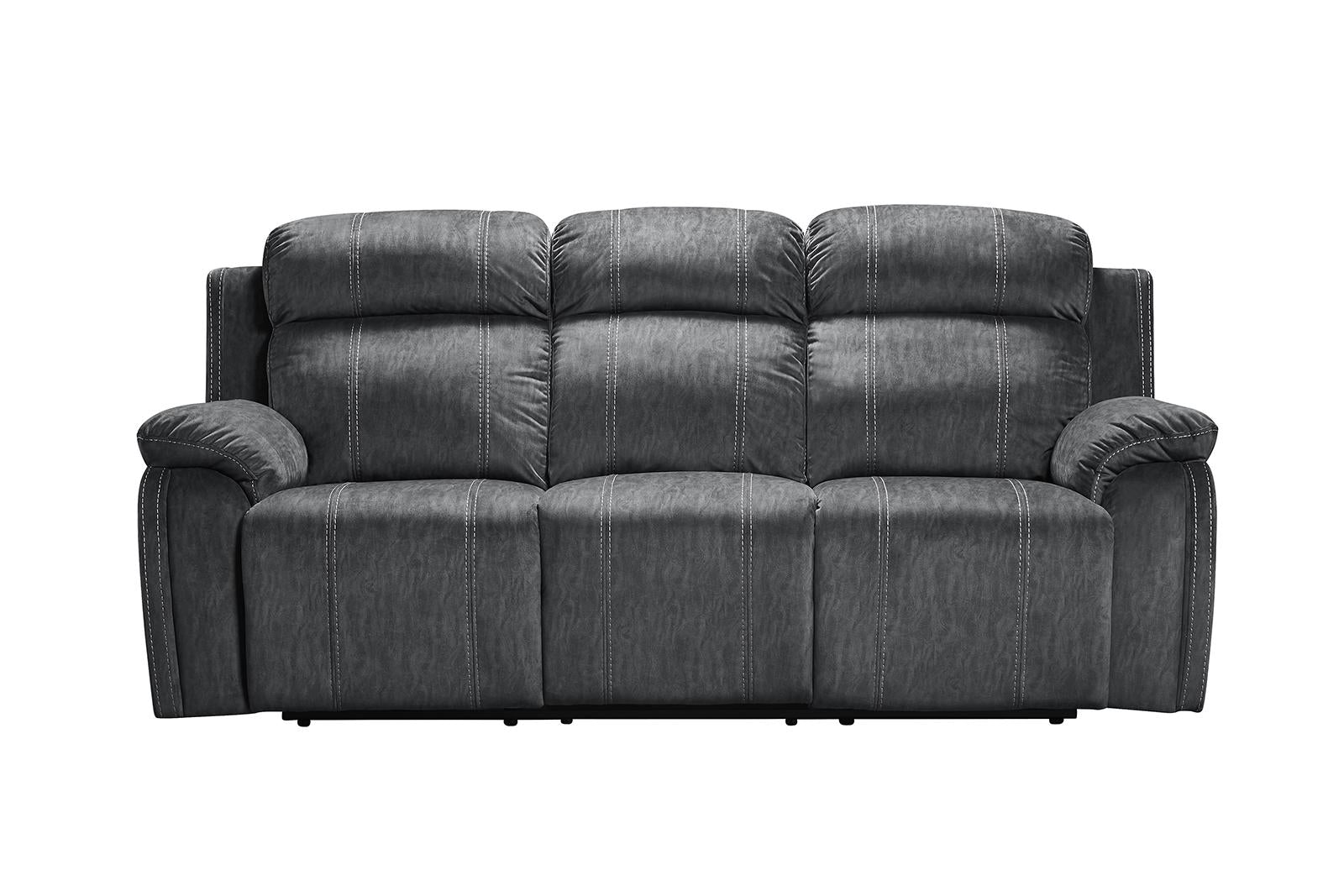 New Classic Furniture Tango Dual Recliner Sofa with Power Footrest in Shadow - Ideal Furniture (Fresno,CA)