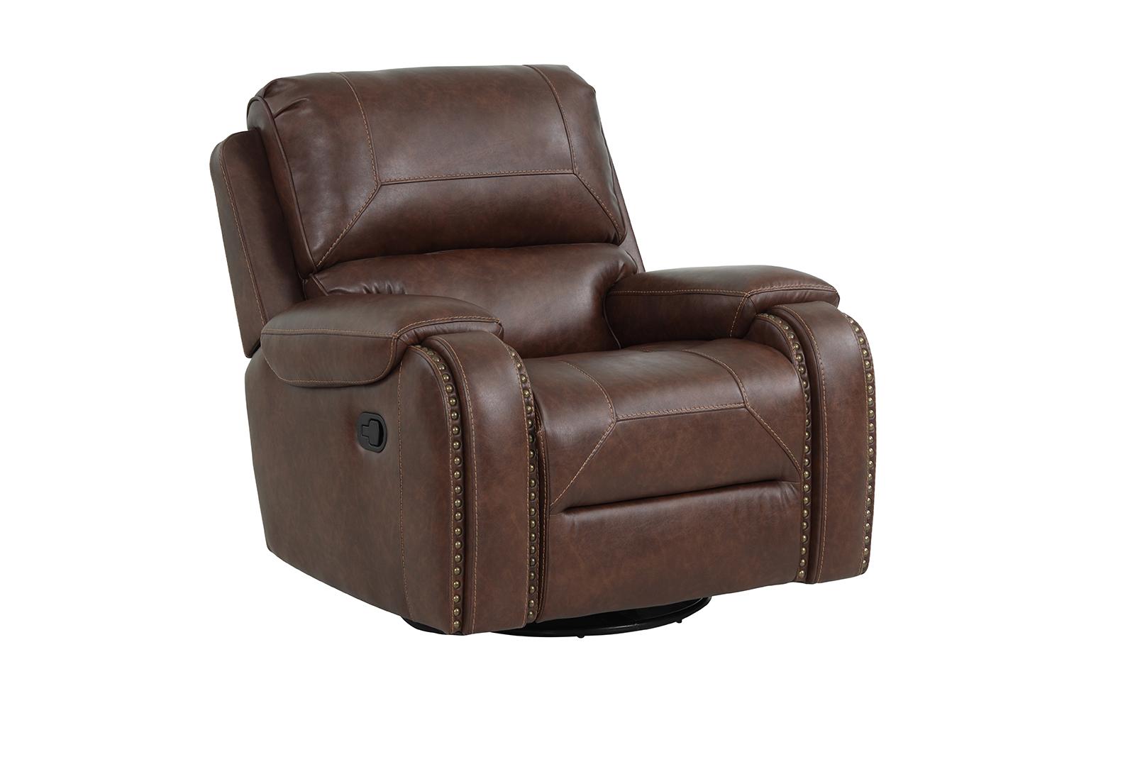 New Classic Furniture Taos Swivel Glider Recliner in Caramel - Ideal Furniture (Fresno,CA)