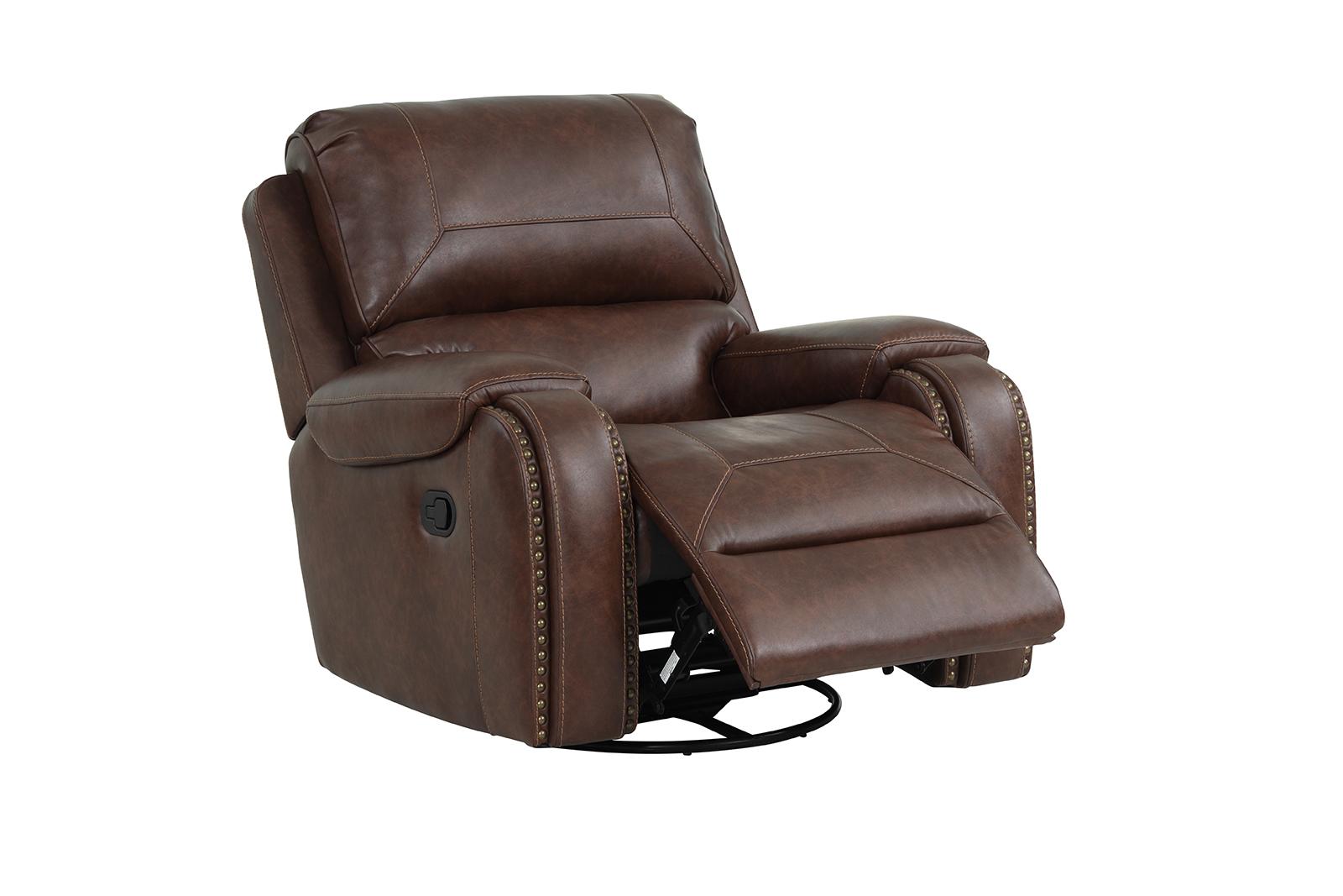New Classic Furniture Taos Swivel Glider Recliner in Caramel - Ideal Furniture (Fresno,CA)