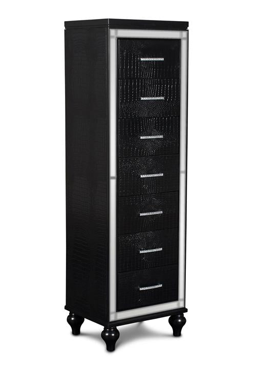 New Classic Furniture Valentino Lingerie Chest in Black - Ideal Furniture (Fresno,CA)