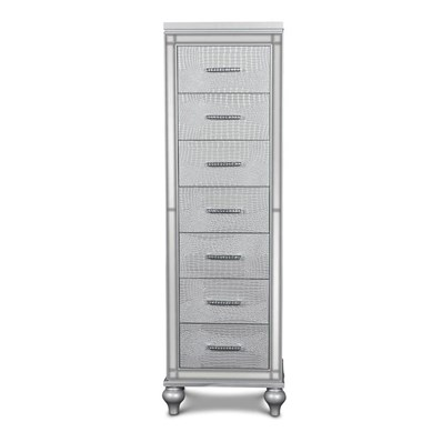 New Classic Furniture Valentino Lingerie Chest in Silver - Ideal Furniture (Fresno,CA)